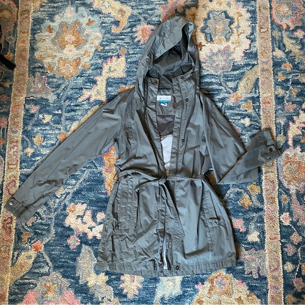 Columbia Hooded Trench Coat in Charcoal Gray - Picture 5 of 13